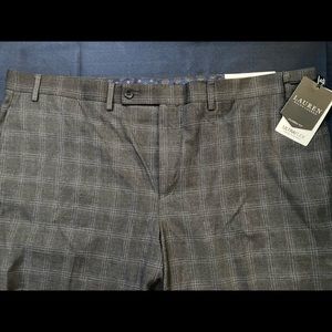 Lauren by Ralph Lauren Mens windowpane grey dress pants with tags